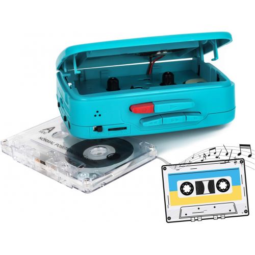  [아마존베스트]Byron Statics Portable Cassette Players Recorders FM AM Radio Walkman Tape Player Built In Mic External Speakers Manual Record VAS Automatic Stop System 2AA Battery Or USB Power Su