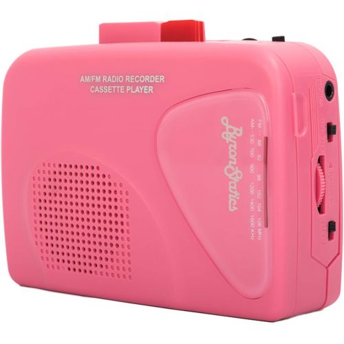  [아마존베스트]Byron Statics Portable Cassette Players Recorders FM AM Radio Walkman Tape Player Built In Mic External Speakers Manual Record VAS Automatic Stop System 2AA Battery Or USB Power Su