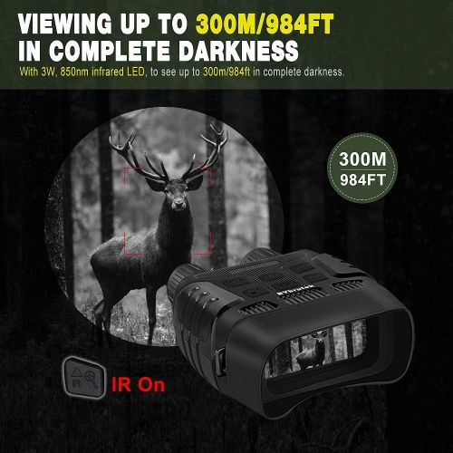  [아마존베스트]BYbrutek Digital night vision device, up to 300 m viewing range in complete darkness, infrared night vision binoculars with recording function, 1MP/960P, 2.31 inch LCD, 10x magnifi