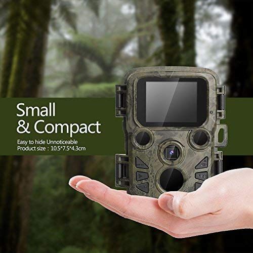  BYbrutek Mini Trail Cameras with Night Vision, 12MP 1080P HD Hunting Game Camera, 0.45S Motion Activated Wildlife Cameras, 2 PCS 850nm IR LEDs Range up to 65ft, IP56 Waterproof