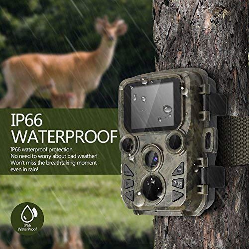  BYbrutek Mini Trail Cameras with Night Vision, 12MP 1080P HD Hunting Game Camera, 0.45S Motion Activated Wildlife Cameras, 2 PCS 850nm IR LEDs Range up to 65ft, IP56 Waterproof