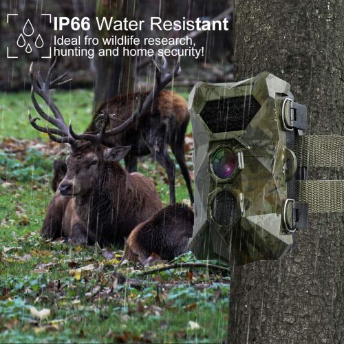  BYbrutek Trail Camera 16MP 1080P Game Camera with Night Vision Motion Activated HD Deer Hunting Wildlife Camera, 850nm IR LEDs Flash Range up to 82ft, 2.4 LCD, IP66 Waterproof, 0.2