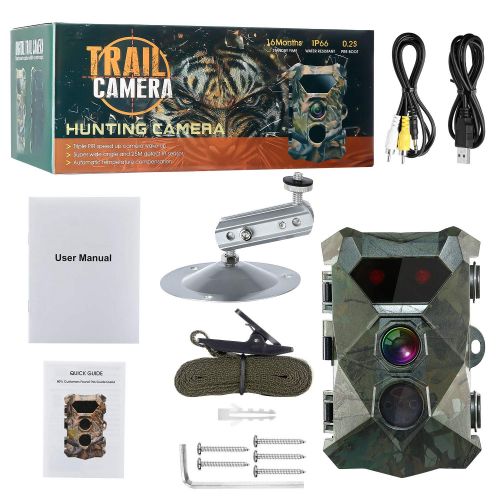  BYbrutek Trail Camera 16MP 1080P Game Camera with Night Vision Motion Activated HD Deer Hunting Wildlife Camera, 850nm IR LEDs Flash Range up to 82ft, 2.4 LCD, IP66 Waterproof, 0.2