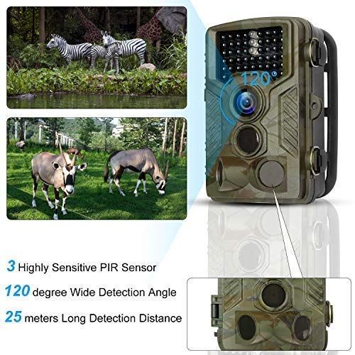  BYbrutek Trail Camera, 16MP 1080P Full HD Deer Hunting Game Camera, 0.2S Motion Activated Wildlife Camera with 46 PCS 850nm IR LEDs Night Vision up to 65ft, 2.4 LCD Display, IP56 W