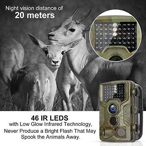  BYbrutek Trail Camera, 16MP 1080P Full HD Deer Hunting Game Camera, 0.2S Motion Activated Wildlife Camera with 46 PCS 850nm IR LEDs Night Vision up to 65ft, 2.4 LCD Display, IP56 W