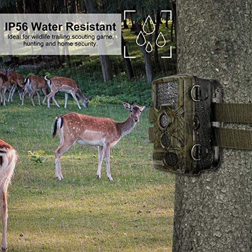  BYbrutek Trail Camera, 16MP 1080P Full HD Deer Hunting Game Camera, 0.2S Motion Activated Wildlife Camera with 46 PCS 850nm IR LEDs Night Vision up to 65ft, 2.4 LCD Display, IP56 W