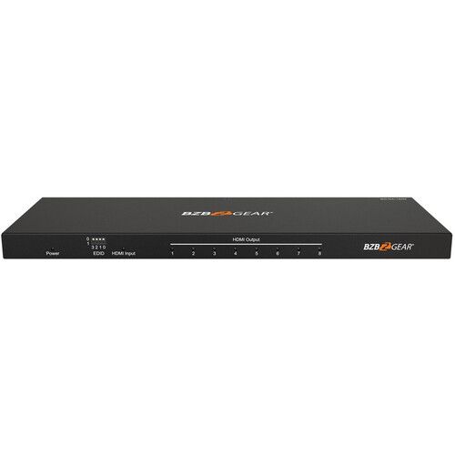  BZBGEAR BG-DA-18G2 1x8 UHD 4K Ultra-Slim HDMI Splitter with Advanced EDID Management