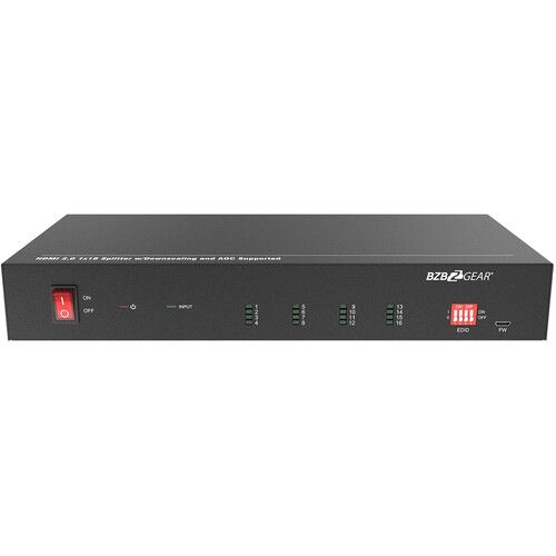  BZBGEAR 1 x 16 HDMI 2.0 Splitter with Downscaling and AOC Support