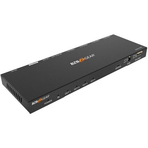  BZBGEAR 4-Port 4K 60Hz HDMI Splitter/Downscaler with Digital/Analog Audio Output