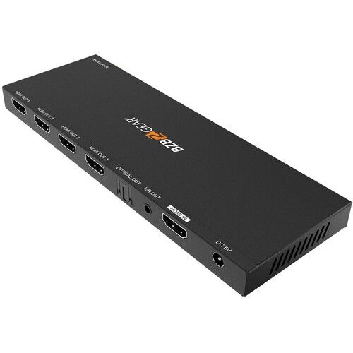  BZBGEAR 4-Port 4K 60Hz HDMI Splitter/Downscaler with Digital/Analog Audio Output