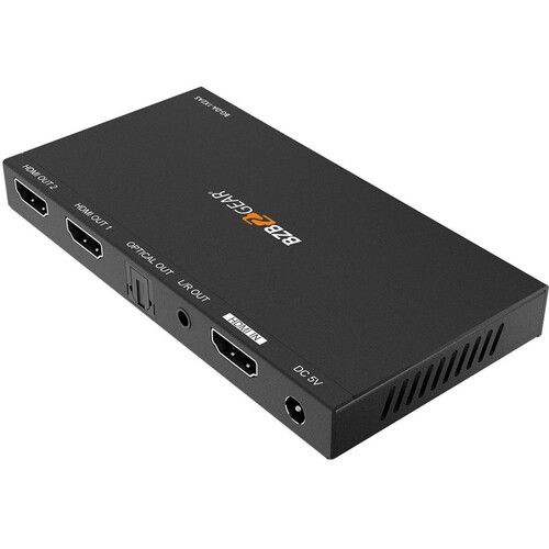  BZBGEAR 1x2 UHD 4K60 HDMI Splitter/Downscaler with Audio De-Embedding