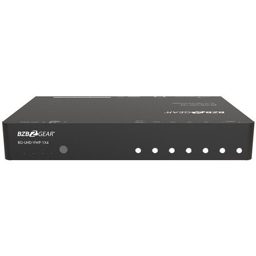  BZBGEAR 4-Port 4K 60 Hz Video Wall Processor with Scaler, Audio and 1x3 / 1x4 / 2x2 / 4x1 Layout