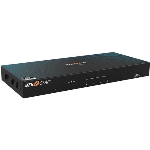  BZBGEAR 1 x 4 8K HDMI 2.1 Splitter with Audio De-Embedder