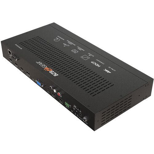  BZBGEAR 6x2 4K Conference Room Presentation Switcher Scaler with HDMI/VGA/USB-C/DP & Audio
