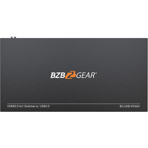  BZBGEAR 4K/UHD 4x1 HDMI 2.0/USB 3.0 KVM Switcher Kit with 4 x Table Grommets