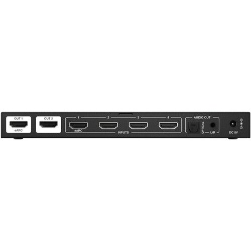  BZBGEAR 4x2 8K60 HDMI 2.1 Matrix Switcher with Audio De-Embedder