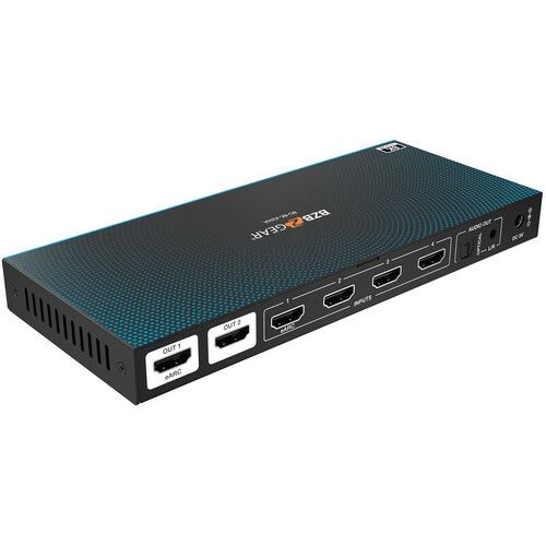  BZBGEAR 4x2 8K60 HDMI 2.1 Matrix Switcher with Audio De-Embedder