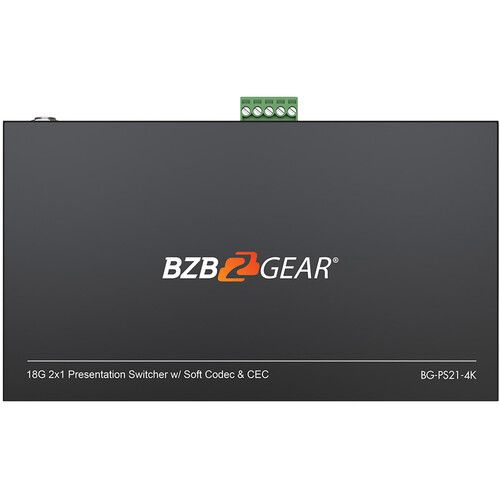  BZBGEAR 2-Port 4K HDMI/USB Type-C KVM Presentation Switcher with HDMI Output