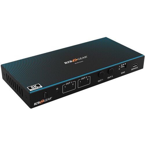  BZBGEAR 2x2 8K60 HDMI 2.1 Matrix Switcher with Audio De-Embedder