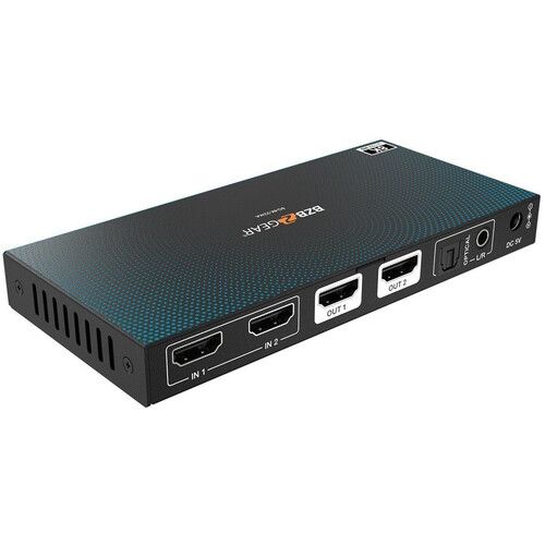  BZBGEAR 2x2 8K60 HDMI 2.1 Matrix Switcher with Audio De-Embedder