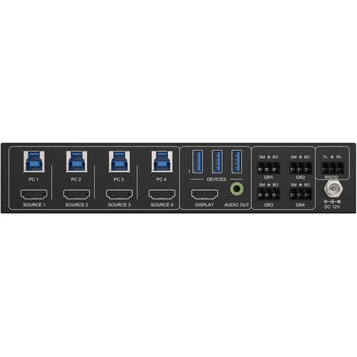  BZBGEAR 4x1 HDMI 2.0/USB 3.0 UHD 4K60 KVM Switcher