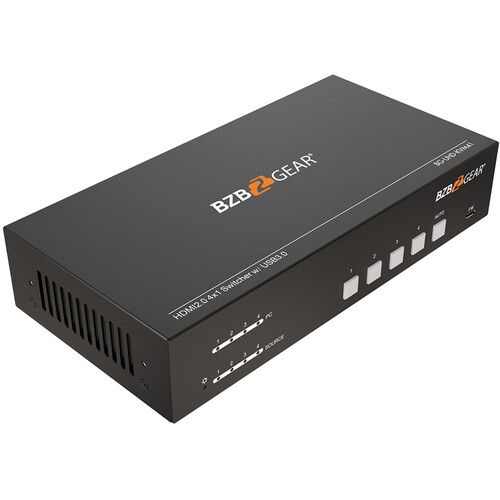  BZBGEAR 4x1 HDMI 2.0/USB 3.0 UHD 4K60 KVM Switcher