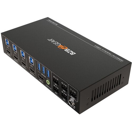  BZBGEAR 4x1 HDMI 2.0/USB 3.0 UHD 4K60 KVM Switcher