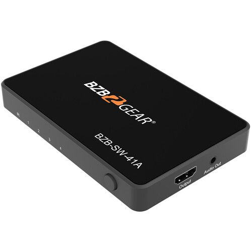  BZBGEAR 4x1 HDMI UHD 4K60 18 Gb/s Switcher with IR Remote Control