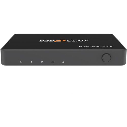  BZBGEAR 4x1 HDMI UHD 4K60 18 Gb/s Switcher with IR Remote Control