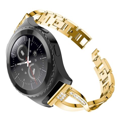  BZLine Armband BZLine Fuer Samsung Smartwatch Gear S2 Classic Armband | Mode Ersatz Metall Crystal Watch Strap Armband Uhrenarmband | Passend fuer 4,92-7,48 Handgelenk | Damen Herren | 4 Farben
