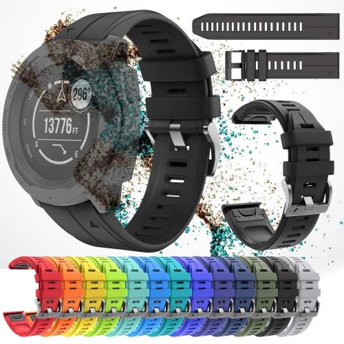  BZLine Armband Garmin Outdoor Smart Watch Instinct Quick Release Sport Silicone Bracelet for Garmin Instinct for Men and Women by BZLine, for 6.70 - 8.66 Inch Wrist 14 Colors