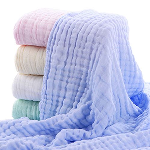  BaBa Mate Luxury 6 Layer Muslin Cotton Dual Warm Baby Blanket and Bath Towel-Muslin Baby Swaddle Receiving Blanket-Blue