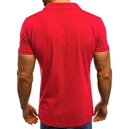  [아마존베스트]BaZhaHei Herren BaZhaHei Fashion Mens Slim Fit Personality Short Sleeve Shirts Casual Solid Colour Pullover Shirt Summer T-Shirt Stand-Up Collar Cotton Share Men Short Sleeve T-Shirt Sweatshirt
