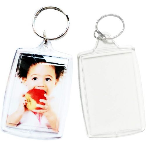  [아마존베스트]Baaxxango 30pcs Acrylic Photo Frame Keyring,Personalized Keychains,Clear Picture Keychain as Gift,Suit for Artwork