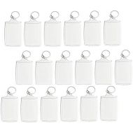 Baaxxango 30pcs Acrylic Photo Frame Keyring,Personalized Keychains,Clear Picture Keychain as Gift,Suit for Artwork