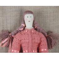 BabasCornerUS One of a Kind * Handmade in Russia * RAG DOLL made w Vintage Fabrics* IRINA by Baba