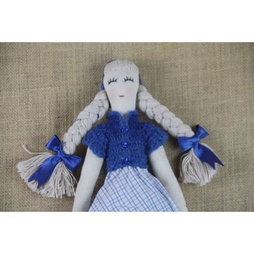  BabasCornerUS One of a Kind * Handmade in Russia * RAG DOLL made w Vintage Fabrics* LUDA by Baba