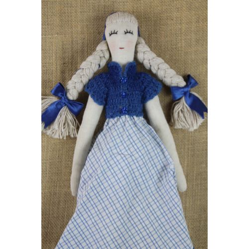  BabasCornerUS One of a Kind * Handmade in Russia * RAG DOLL made w Vintage Fabrics* LUDA by Baba