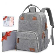 Diaper Bag Backpack, BabbleRoo Neutral Travel Back Pack for Mom & Dad, Large Capacity Waterproof...