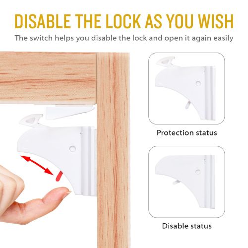  Babebay Magnetic Cabinet Locks Child Safety Locks, 12Locks+2Keys Drawer Locks for Baby Proofing Cabinets - No Need Tools Drilling Measuring