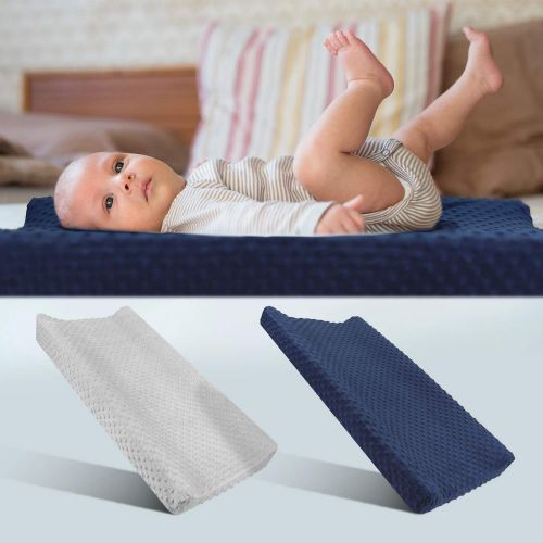  [아마존베스트]Changing Pad Cover - Babebay Ultra Soft Minky Dots Plush Changing Table Covers Breathable Changing Table Sheets Wipeable Changing Pad Covers Suit for Baby Boy and Baby Girl (2 Pack