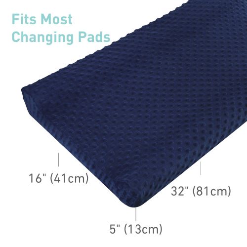  [아마존베스트]Changing Pad Cover - Babebay Ultra Soft Minky Dots Plush Changing Table Covers Breathable Changing Table Sheets Wipeable Changing Pad Covers Suit for Baby Boy and Baby Girl (2 Pack