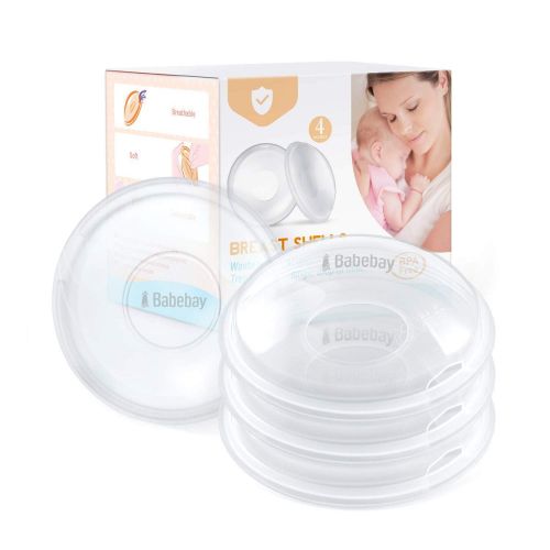  [아마존베스트]Babebay Breast Shells, 4 Pack Nursing Cups, Milk Saver, Protect Sore Nipples for Breastfeeding, Collect Breastmilk...