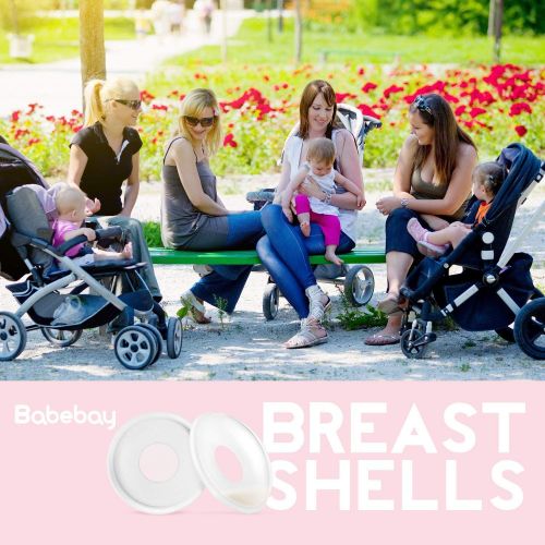  [아마존베스트]Babebay Breast Shells, 4 Pack Nursing Cups, Milk Saver, Protect Sore Nipples for Breastfeeding, Collect Breastmilk...