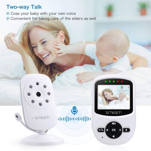  Babebay Video Baby Monitor With Camera [2018 Upgraded] Night Vision, Two-way Talk Audio, Temperature Sensor, ECO Mode, 2.4 Color Screen, Long Transmission Range