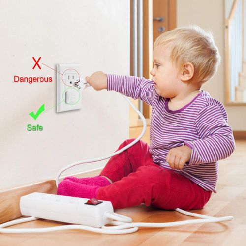  [아마존베스트]Outlet Covers Babepai 38-Pack Clear Child Proof Electrical Protector Safety Improved Baby Safety Plug Covers