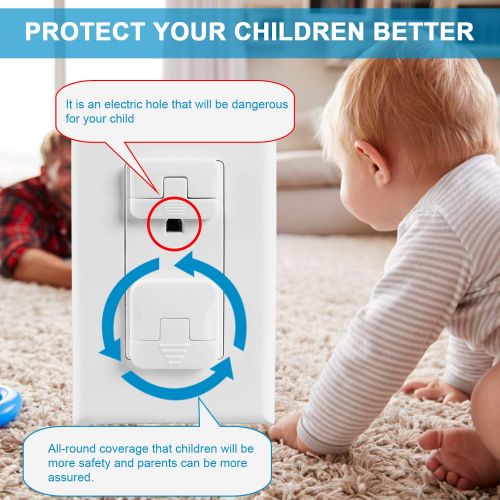  [아마존베스트]Outlet Covers Babepai 38-Pack Clear Child Proof Electrical Protector Safety Improved Baby Safety Plug Covers