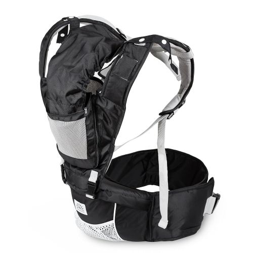  Babi Bambino Best New Style Baby Ergonomic Carrier Sling Soft Hip Seat Hood and Headphone Port Best Black - new longer waist belt