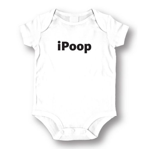  Babies iPoop White Cotton Bodysuit One-piece