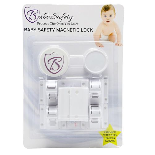 Babiesafety Baby Safety Magnetic Cabinets Locks Set Extra Strong No Drill 4 + 1 Free Gift